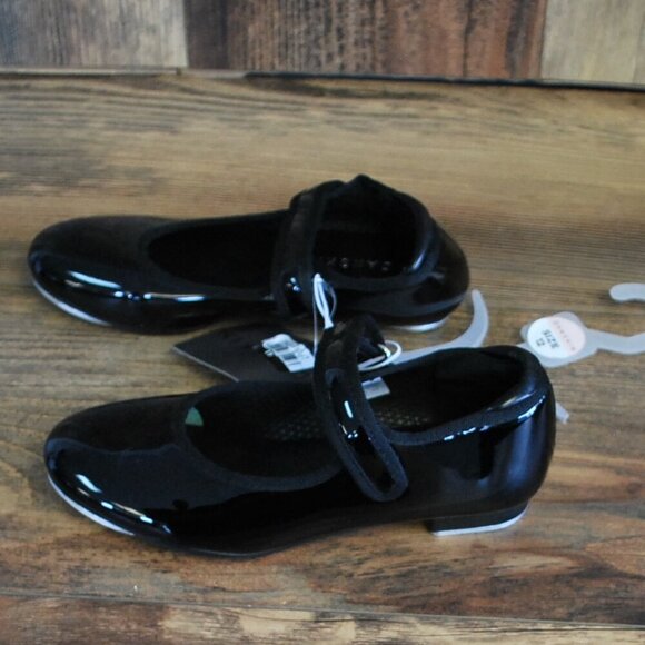 NWT Danskin Girl's Black Tap Dance Shoes 12 - Picture 2 of 4